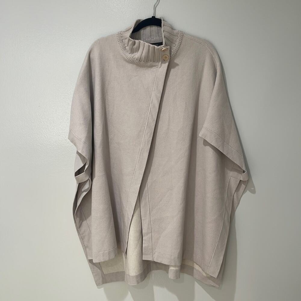 Theory Wool Blend Knit Poncho Wrap size M/L Palomina B Plumose
